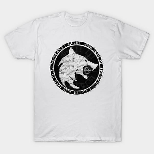 Wolf Fenrir Viking Nordic Celtic Viking T-Shirt by Dojaja